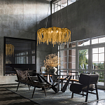 Люстра круглая подвесная с металлическими дугами и длинными цепочками 80 см Atlantis Chain варинант исполнения - 17 | Loft Concept в Новосибирске