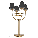 Настольная лампа на металлическом основании бронзового цвета с 4-мя черными конусовидными абажурами Dignity варинант исполнения - 3 | Loft Concept в Новосибирске