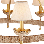 Люстра из кованого железа с отделкой плетеной веревкой и сусальным золотом Parisian Style варинант исполнения - 2 | Loft Concept в Новосибирске