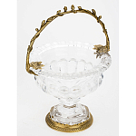 Чаша из прозрачного стекла на ножке с бронзовой ручкой в виде ветки Eden Garden варинант исполнения - 2 | Loft Concept в Новосибирске