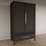 Шкаф платяной Primo с выдвижными ящиками шпон Темный орех варинант исполнения - 3 | Loft Concept в Новосибирске