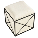 Пуф бежевый с черной металлической рамой Beige Pouf варинант исполнения - 3 | Loft Concept в Новосибирске