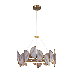 Люстра круглая с полукруглыми плафонами из искусственного алебастра в бронзовой оправе Marbella варинант исполнения - 3 | Loft Concept в Новосибирске