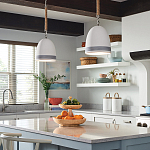 Подвесной светильник белый колоколообразный с декоративной обмоткой из веревки Hinkley варинант исполнения - 8 | Loft Concept в Новосибирске