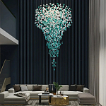 Люстра зеленая каскадная Green Light CascadeDroplet Chandelier варинант исполнения - 2 | Loft Concept в Новосибирске