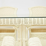 Комплект обеденный из ротанга Eloise grand white варинант исполнения - 3 | Loft Concept в Новосибирске