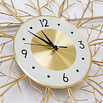 Часы настенные из металла золотые с белым циферблатом Current Time варинант исполнения - 2 | Loft Concept в Новосибирске