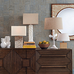 Настольная лампа с белым каркасом и тканевым абажуром Natural Stems варинант исполнения - 4 | Loft Concept в Новосибирске