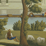 Обои ручная роспись Monuments of Paris Roberts on Sepia scenic paper варинант исполнения - 1 | Loft Concept в Новосибирске