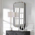 Зеркало настенное в черной металлической раме Mirror Cardinal варинант исполнения - 6 | Loft Concept в Новосибирске