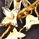 Люстра в виде золотой ветки с цветами и птичками Marvelous Garden варинант исполнения - 8 | Loft Concept в Новосибирске