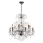 Люстра с хрустальными подвесками и металлическим основанием Диаметр 80 см RH Rococo Iron & Crystal Chandelier варинант исполнения - 2 | Loft Concept в Новосибирске