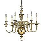 Люстра цвета латунь с 6-ю лампами в форме свечей в классическом стиле Hinkley варинант исполнения - 1 | Loft Concept в Новосибирске