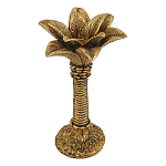 Подсвечник в форме пальмы с резными листьями и текстурным основанием Golden palm leaves варинант исполнения - 1 | Loft Concept в Новосибирске