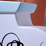 Ваза плоская белая с абстрактными черными линиями в форме лиц Faces of Imagination варинант исполнения - 5 | Loft Concept в Новосибирске