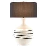 Настольная лампа фактурная с черными круговыми линиями на корпусе Recess варинант исполнения - 2 | Loft Concept в Новосибирске