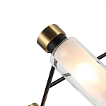 Люстра потолочная с 6-ю цилиндрическими плафонами из стекла и черным каркасом Noir Poise варинант исполнения - 2 | Loft Concept в Новосибирске