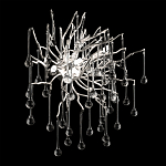 Бра с лучеобразным основанием и подвесками из прозрачного стекла в виде длинных капель Droplet Chandelier варинант исполнения - 10 | Loft Concept в Новосибирске