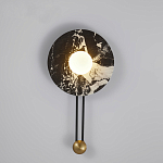 Бра круглое с каменным основанием и плафоном из стекла в форме шара Shaw Marble Lighting варинант исполнения - 2 | Loft Concept в Новосибирске