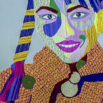 Картина с вышивкой Портрет wall panel People with the yellow ear 3 варинант исполнения - 1 | Loft Concept в Новосибирске