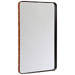 Зеркало прямоугольное в металлической раме с кожаной отделкой Loft in Reflection варинант исполнения - 2 | Loft Concept в Новосибирске