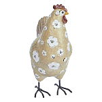Статуэтка курица с белым цветочным узором и металлическими ножками Rustic Chicken варинант исполнения - 1 | Loft Concept в Новосибирске