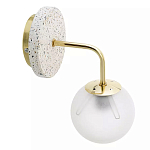 Бра с белым матовым плафоном в форме шара Round White Matte Lampshade варинант исполнения - 2 | Loft Concept в Новосибирске