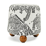 Пуф Wakonda с Круглыми ножками Черно-Белый орнамент варинант исполнения - 1 | Loft Concept в Новосибирске