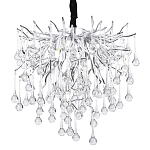 Люстра с хрустальными подвесками капли серебро Droplet Silver Chandelier 5 варинант исполнения - 1 | Loft Concept в Новосибирске