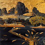 Кофейный стол с японским пейзажем Bohemia coffee table  варинант исполнения - 1 | Loft Concept в Новосибирске