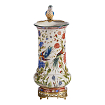 Ваза фарфоровая с птицей на бронзовой ветке и цветочной росписью Garden of Eden варинант исполнения - 4 | Loft Concept в Новосибирске