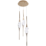 Подвесной светильник с 3-мя хрустальными плафонами Renee Golden Glass Drops Trio Light варинант исполнения - 2 | Loft Concept в Новосибирске