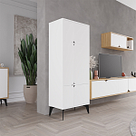 Комод белый с 4-мя дверцами на металлических ножках SPARK MULTIPURPOSE CABINET WHITE варинант исполнения - 4 | Loft Concept в Новосибирске
