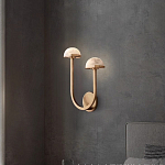 Бра с 2-мя мраморными плафонами на латунном корпусе Light Warm Light варинант исполнения - 1 | Loft Concept в Новосибирске