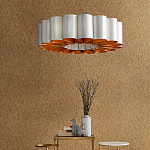 Люстра круглая фактурная в сочетании белого и золотого цвета Wide Stripes of Ribbon варинант исполнения - 5 | Loft Concept в Новосибирске