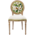 Стул бежевый из натурального бука с изображением птицы в саду Blooming Colored Birds варинант исполнения - 1 | Loft Concept в Новосибирске