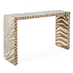 Консоль Дизайнерская Kenya Console ZEBRA Bone Inlay Beige варинант исполнения - 3 | Loft Concept в Новосибирске