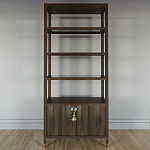 Стеллаж со стеклянными полками Elsa Dreams Walnut варинант исполнения - 6 | Loft Concept в Новосибирске