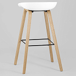 Барный стул на ножках из натурального дерева Boras White варинант исполнения - 5 | Loft Concept в Новосибирске