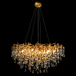 Люстра подвесная с прозрачными стеклянными подвесками в форме капель Диаметр 80 см Droplet Chandelier варинант исполнения - 13 | Loft Concept в Новосибирске