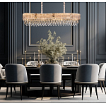 Люстра волнистой формы с каскадом из прозрачного хрусталя Constant Sparks варинант исполнения - 3 | Loft Concept в Новосибирске