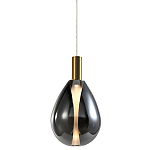 Подвесной светильник со стеклянным плафоном в форме капли дымчатого цвета NAOMI drop smoke варинант исполнения - 1 | Loft Concept в Новосибирске