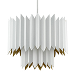 Люстра белая с гофрированным двойным абажуром Corrugated Double Lampshade варинант исполнения - 2 | Loft Concept в Новосибирске