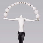 Торшер черно-белая статуэтка Девушка Girl Carries Light Balls варинант исполнения - 2 | Loft Concept в Новосибирске