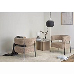 Кресло полукруглое мягкое с буклированной обивкой Armchair with Boucle Upholstery варинант исполнения - 3 | Loft Concept в Новосибирске