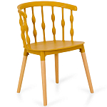 Пластиковый стул на ножках из массива бука Ferret Spiral Mustard варинант исполнения - 1 | Loft Concept в Новосибирске