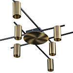 Потолочный светильник с 10-ю цилиндрическими плафонами цвета латунь TRIBES CHANDELIER варинант исполнения - 2 | Loft Concept в Новосибирске