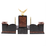 Настольный письменный набор из лемезита и змеевика с декором в виде Орла в подарочной упаковке Successful Leader варинант исполнения - 6 | Loft Concept в Новосибирске