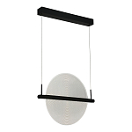 Светодиодный подвесной светильник круглой формы с металлическим черным каркасом Marble Glow варинант исполнения - 2 | Loft Concept в Новосибирске