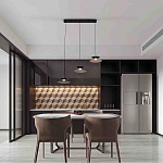 Люстра подвесная с тремя матовыми черными плафонами Obsidian Touch варинант исполнения - 4 | Loft Concept в Новосибирске